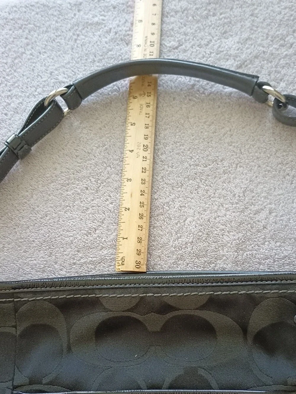 Coach Black Signature Shoulder Bag with Charm